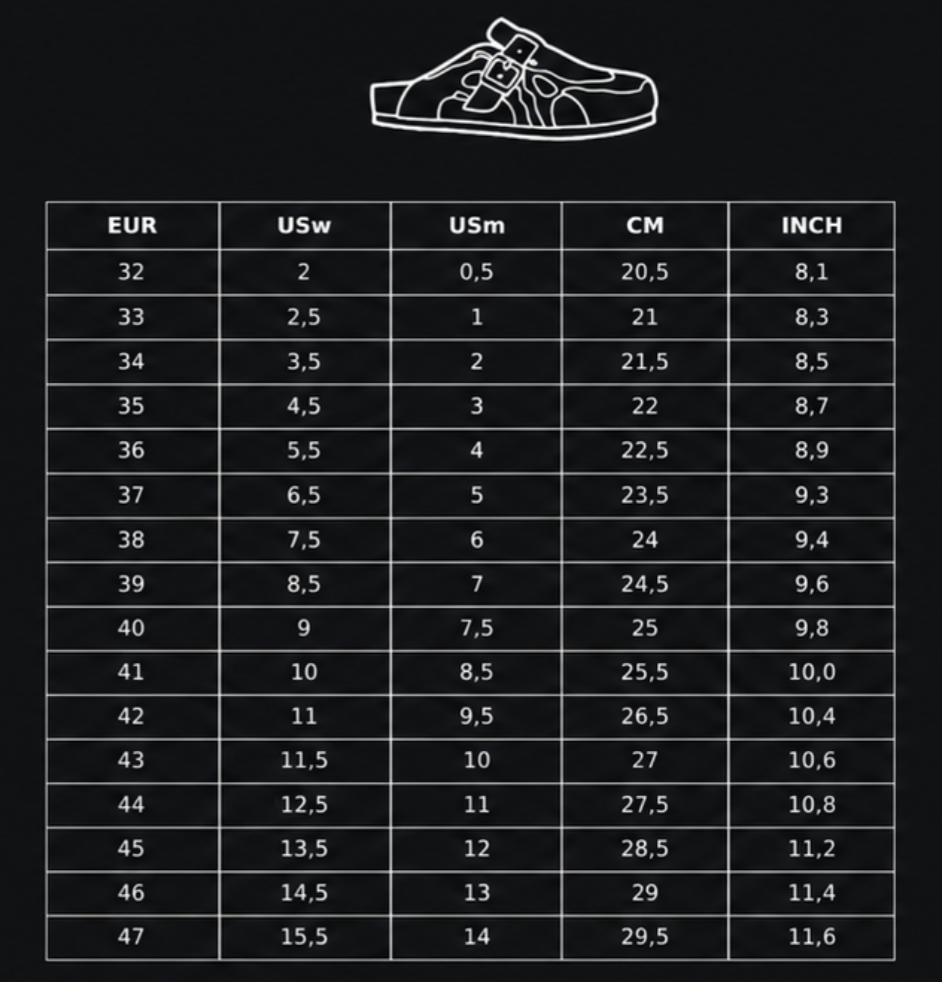 Guide des tailles
