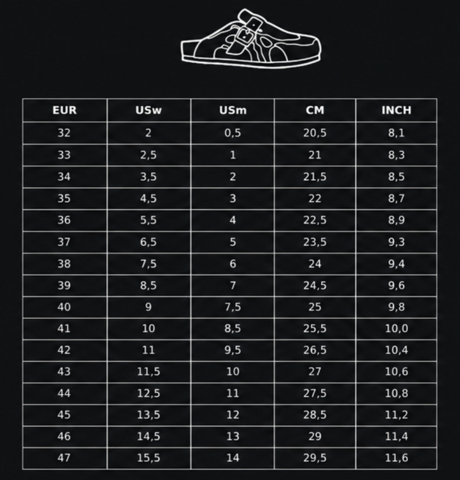 Guide des tailles Overlay